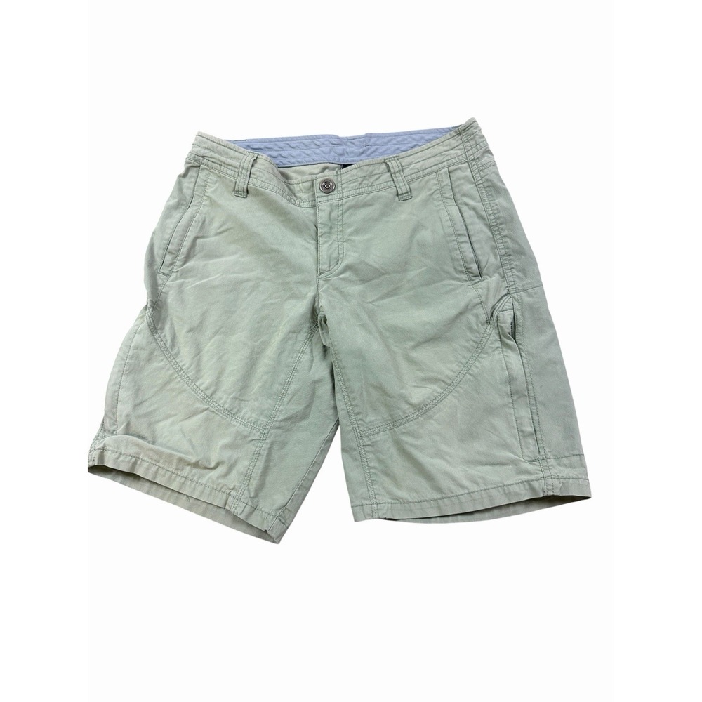 Kuhl Cargo Shorts Womens Size 4 Green‎ Hiking Camping Zipper Pockets